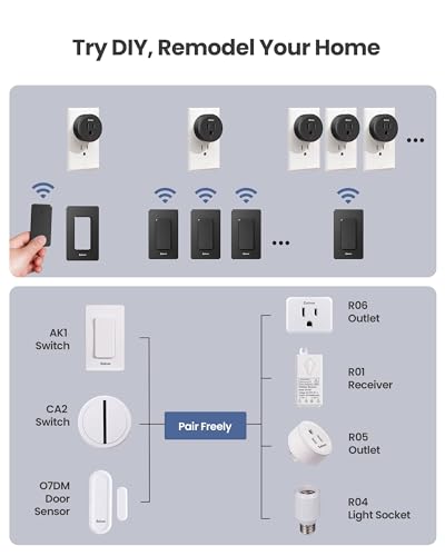 Zoiinet Black Remote Control Outlet, with 3 Plugs, 80-275V/15A/1500W - style: 1 Switch 3 Outlets