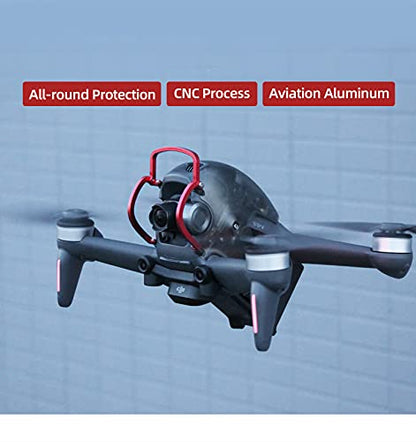 FPV Drone Gimbal Bumper for DJI FPV Drone PTZ Protect Bar Aluminum Alloy Camera Anti-collision (Black)
