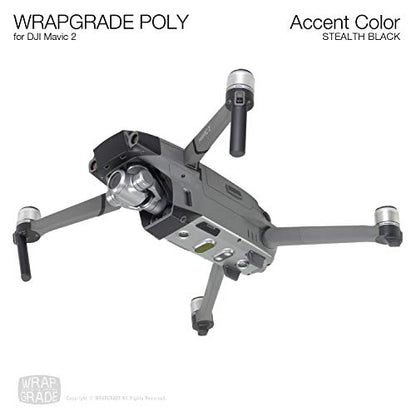 Wrapgrade Poly Skin Compatible with DJI Mavic 2 | Accent Color (Stealth Black) - color: STEALTH BLACK