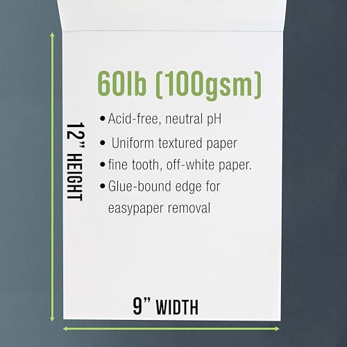 U.S. Art Supply 9" x 12" Premium Drawing Pad, Pack of 2 (50 Sheets Each)