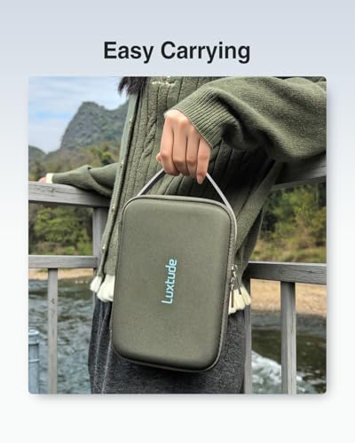 Luxtude Hard EVA Case with Foam, Hard EVA Shockproof Camera Organizer Case - color: Green, size: Small