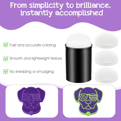 Ymapinc 80Pcs Face Painting Sponges Set, (Fits 1.6cm/0.63inch Fingers) 10 Finger Daubers with 70 Replacement Sponges, Paint Applicator for Crafts Drawing