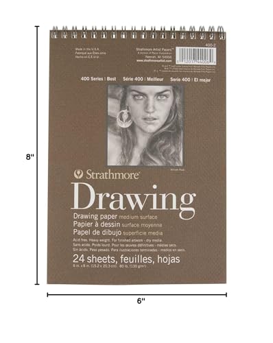 Strathmore Medium Drawing Spiral Paper Pad 6"X8"-24 Sheets -62400200 - color: Medium, size: 1 Count (Pack of 1)