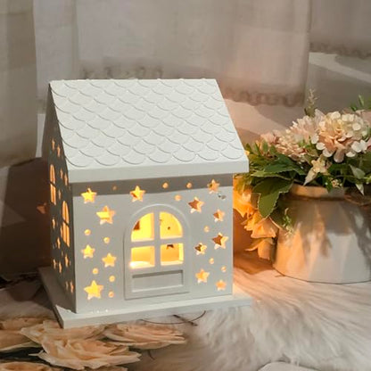 Christmas House Desktop Decoration Epoxy Resin Silicone MoldS0449+S0117-1-4