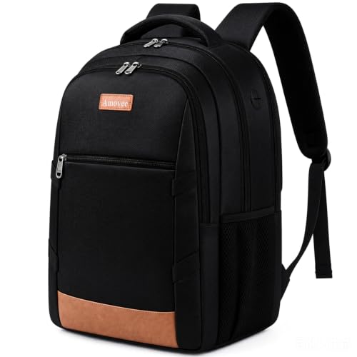 Amovee Business Laptop Backpack,17 Inch Travel Work Bag for Men Black - color: Black