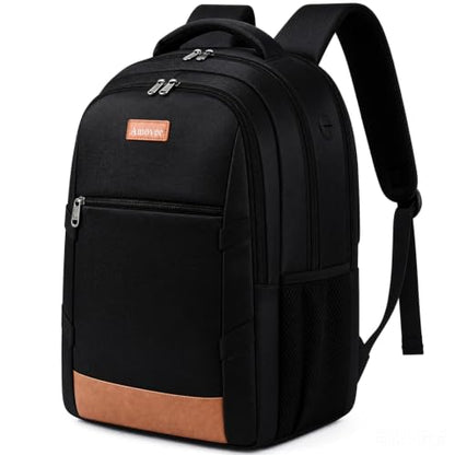 Amovee Business Laptop Backpack,17 Inch Travel Work Bag for Men Black - color: Black