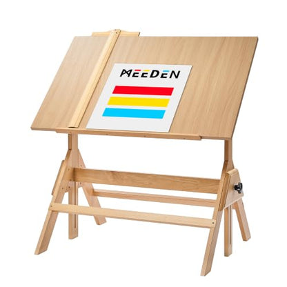 MEEDEN Wood Adjustable Drafting Table: 35.5" x 23.5" Art Drawing Desk - color: Natural Table