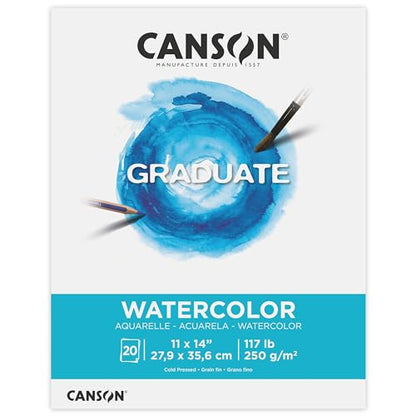 Canson Graduate Watercolor Paper Pad, 11x14 in - size: 11x14 inch