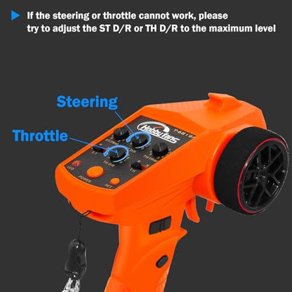 RC Remote Control 4CH 2.4G Transmitter with Receiver and Lanyard for RC Car Crawler Boat, Orange - color: Orange
