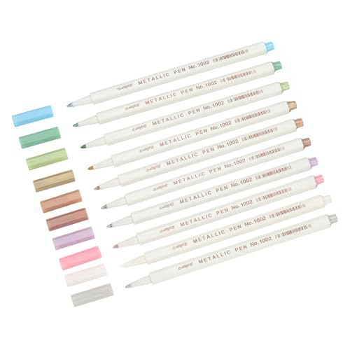 PATIKIL 10 Colors Metallic Marker Pens Watercolor Metallic Brush Pen