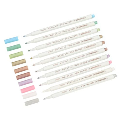 PATIKIL 10 Colors Metallic Marker Pens Watercolor Metallic Brush Pen