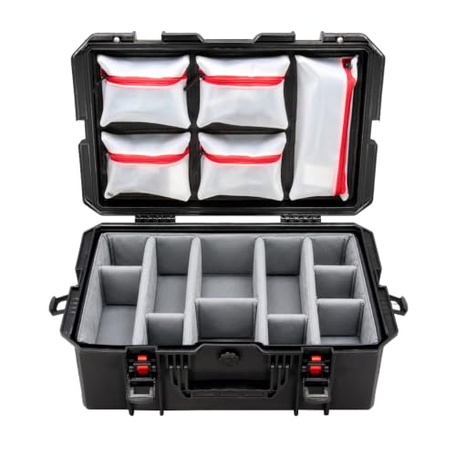 Eylar 21.6" Intact Series Carry-On Hard Camera Case with Adjustable Padded Divider and Lid Organizer, IP67 Waterproof Dustproof Crushproof, Lockable