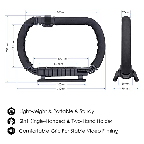 3-Shoe DSLR/Action Camera/Camcorder/Phone Stabilizer Expansion Cage Mount
