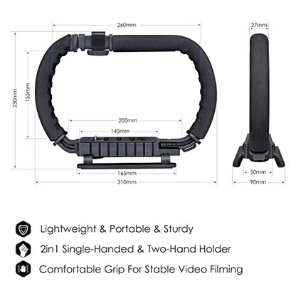 3-Shoe DSLR/Action Camera/Camcorder/Phone Stabilizer Expansion Cage Mount