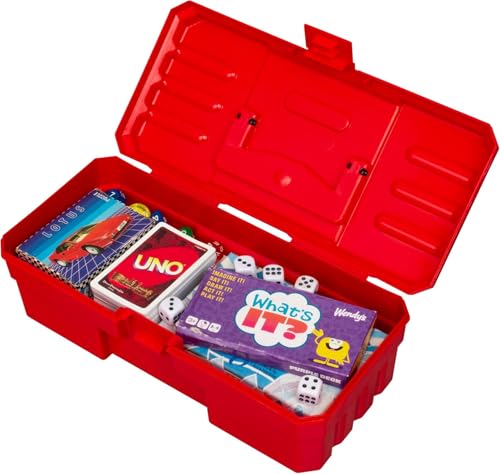 Akro-Mils 12-Inch ProBox Plastic Toolbox for Tools, Hobby or Craft Storage Toolbox, Model 09912, (12-Inch x 5-1/2-Inch x 4-Inch), Red