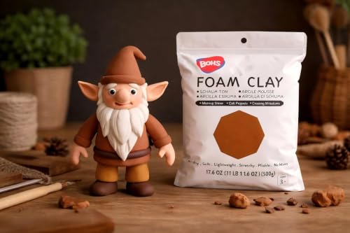 BOHS Foam Clay, Chocolate Brown Air Dry Modeling Clay, 1.1 lb - color: Chocolate, size: 500 g