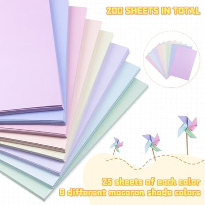 Geyoga 200 Sheets Colored Cardstock Paper,Pastel,4 x 6 Inch - color: Pastel