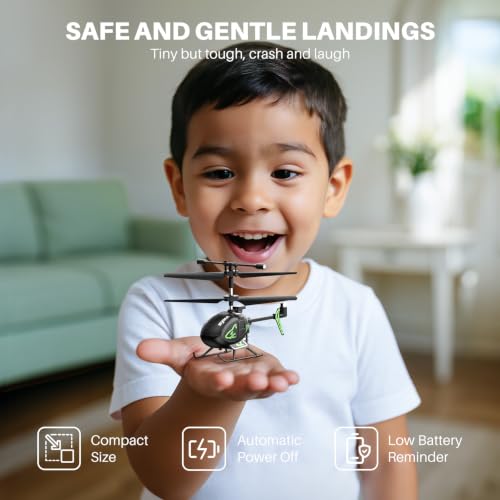 SYMA S100 Mini RC Helicopter for Kids, Indoor Flying, Altitude Hold, Black - color: Black