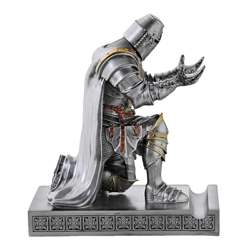 Medieval Templar Vanguard Officer Knight Pen Holder Desk Organizers Silver - color: Silver