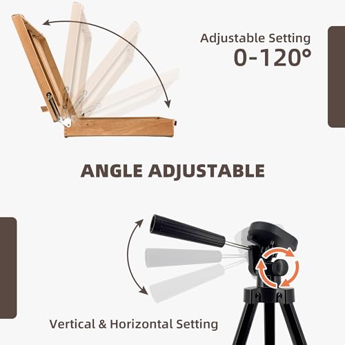 French Style Easel with Beech Wood & Aluminum Tripod - color: Nature