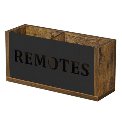 YINMIT Remote Control Holder,2-Slot TV Remote Caddy,Wall Mount and Tabletop - color: Rustic Brown - Style B, size: Small