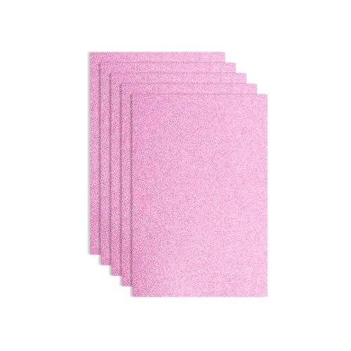 uxcell Foam Sheets 5Pcs 8x12Inch EVA Self-Adhesive Sparkle Pink Glitters - color: Pink