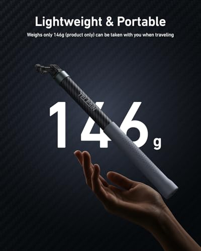 TELESIN 120cm/47.2in Invisible Selfie Stick for GoPro DJI Insta360