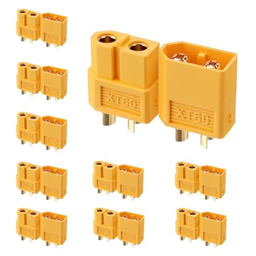 ELFCULB 10 Pairs Amass XT60 Connectors for FPV Drones and RC Models - color: 10 Pairs XT60 M/F