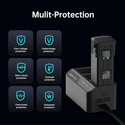 200W Mavic 3 Battery Charger Hub Fast Parallel Charging Station for DJI Mavic 3 Pro/Mavic 3 Classic/Mavic 3 Enterprise Batteries Charge 3 Batteries Simultaneously in 70 Min with Storage Mode