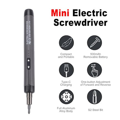 Weytoll Electric Screwdriver Kit, Mini Electric Screwdriver, with 38 Bits, 6 Pry Tools and Storage Case, Precision Screwdriver Set, Portable Cordless Kit for PC, Phone, Electronics Repair