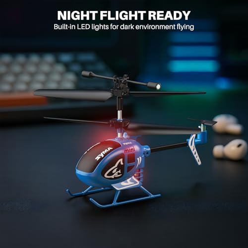 SYMA S100 Mini RC Helicopter for Kids, Indoor Flying, Altitude Hold, Blue - color: Blue