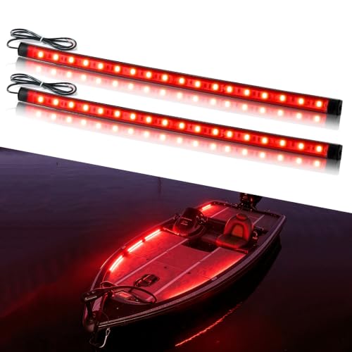 Boat Navigation Lights LED, Green Boat Lights LED Waterproof, Marine Navigation Bow Light for Night Fishing, Boating, Navigating, Lighting, Fits for Pontoon, Bass & Jon Boats, Yacht - color: Red