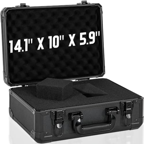 14 Inch Carrying Case with Customizable Pre-Diced Foam - size: 14.1x10x5.9 Inch