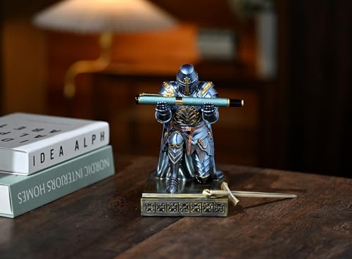 Medieval Templar Vanguard Officer Knight Pen Holder Desk Organizers Blue - color: Blue