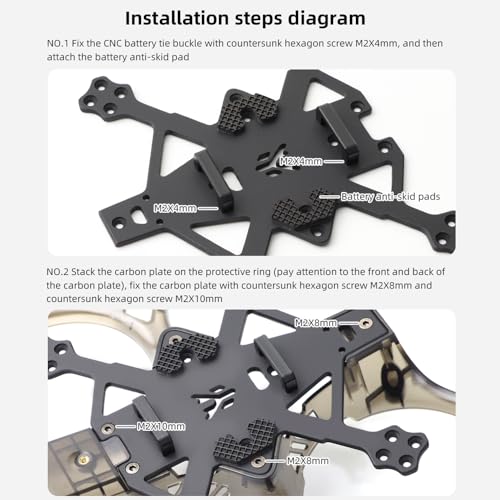 HGLRC 2inch Cinewhoop FPV Drone Frame for FPV Cinewhoop Racing Drone Quadcopters (Black)