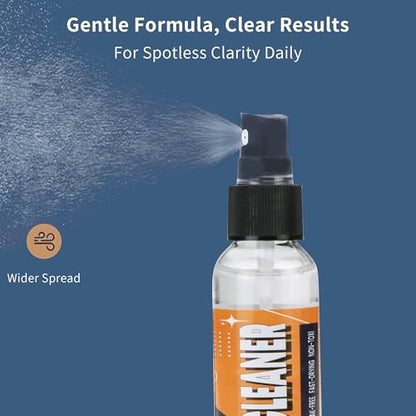 YEIN 4 Pairs Eyeglass Lens Cleaner Spray Kit with 2 Cloth, Anti-Static Cleaning Solution for Glasses&Sunglasses&Screens(Bigger) - size: Pack of 4(Bigger)