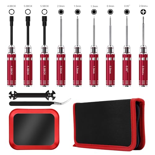 RC Tool Kit 12PCS Hex Screwdriver Nut Driver Set - color: Red