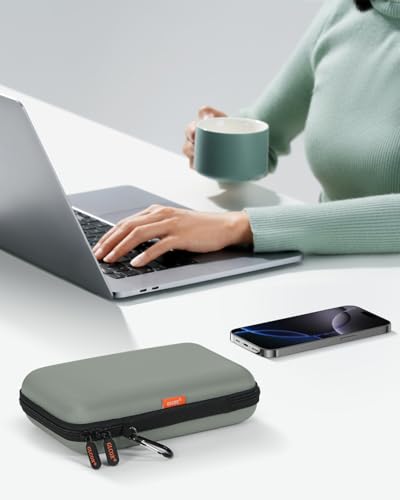 Gray-Green Hard Shell Carrying Case for External Hard Drive,Travel Case - color: Gray-Green