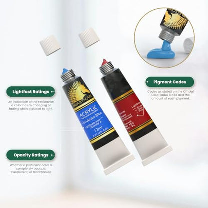 MyArtscape Heavy Body Acrylic Paint Set - 48 x 12ml Acrylic Paint