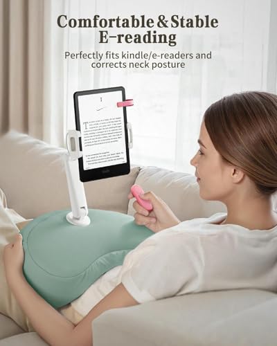 SAIJI Kindle Pillow Stand for Bed – iPad & Tablet Holder (Cyan) - color: Cyan