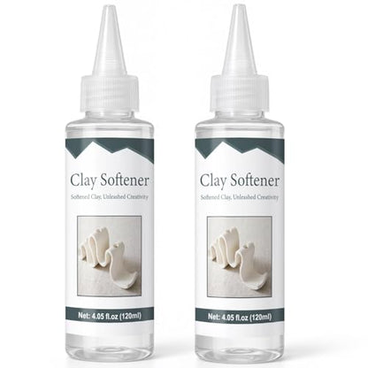 2 * 120ml Polymer Clay Softener,Revives Hardened Clay & Adds Shine