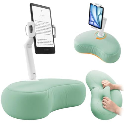 SAIJI Kindle Pillow Stand for Bed – iPad & Tablet Holder (Cyan) - color: Cyan