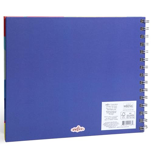 eeBoo Rainbow Spiral Bound Sketchbook, 80 Pages, 9.5" x 7.5" - style: Rainbow