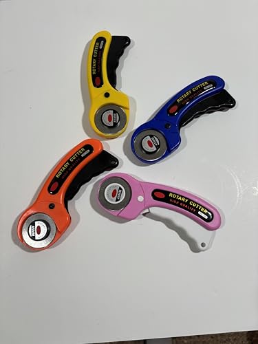 Ergonomic 45mm Rotary Cutter Comes with 5 Replacement Blades and Carrying Case (Orange) - color: Orange