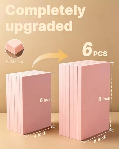 Rubber Linoleum Blocks for Printmaking: 6Pcs 6" x 8" Stamp Carving Kit - color: 6 PCS (6" x 8")