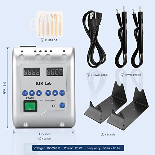 Dual Pen Waxer with 6 Tips, Multi-Purpose Wax Carving Instrument, Double Pencil Carver for Waxing