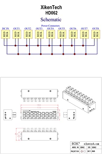 HCDC HD062 8 Output DC Power Distribution Block Module for 15/30/45A Connects