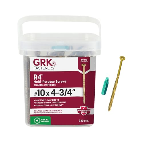 GRK Fasteners R4™ #10 x 4-3/4" Multi-Purpose Framing Screws, 230 PCS - size: #10 x 4-3/4" 230 count