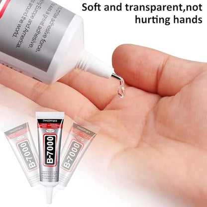 B7000 Super Glue,Multi Functional Glue Transparent Paste Adhesive Multi-Function Repair Glues Suitable for Phone Jewelry Glass Wood Metal Fabric (25ml-1pcs) - color: 25ml-1pcs