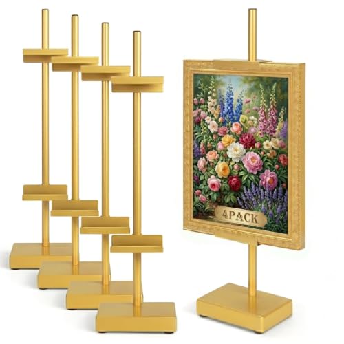 Adjustable Tabletop Easel Stand, Gold 17" H Easels for Display - color: Gold 4Pack